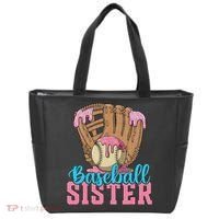 Baseball Sister Game Day Ice Cream Drip Baseball Big Sister Tote Bag thumb 0