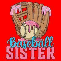 Baseball Sister Game Day Ice Cream Drip Baseball Big Sister Santa Hat thumb 1