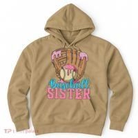 Baseball Sister Game Day Ice Cream Drip Baseball Big Sister Hoodie thumb 0