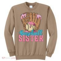 Baseball Sister Game Day Ice Cream Drip Baseball Big Sister Sweatshirt thumb 0