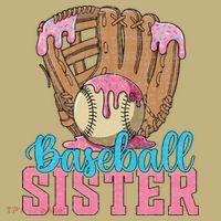 Baseball Sister Game Day Ice Cream Drip Baseball Big Sister Sweatshirt thumb 2