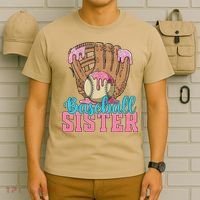 Baseball Sister Game Day Ice Cream Drip Baseball Big Sister T-Shirt thumb 6