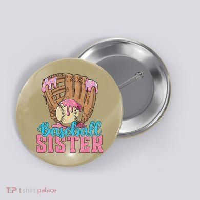 Baseball Sister Game Day Ice Cream Drip Baseball Big Sister Button