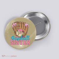 Baseball Sister Game Day Ice Cream Drip Baseball Big Sister Button thumb 0
