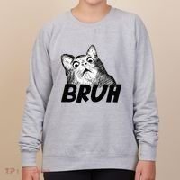 Bruh Shocked Gasp Cat Women's Sweatshirt thumb 0