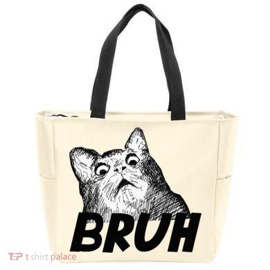 Bruh Shocked Gasp Cat Tote Bag