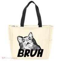 Bruh Shocked Gasp Cat Tote Bag thumb 0
