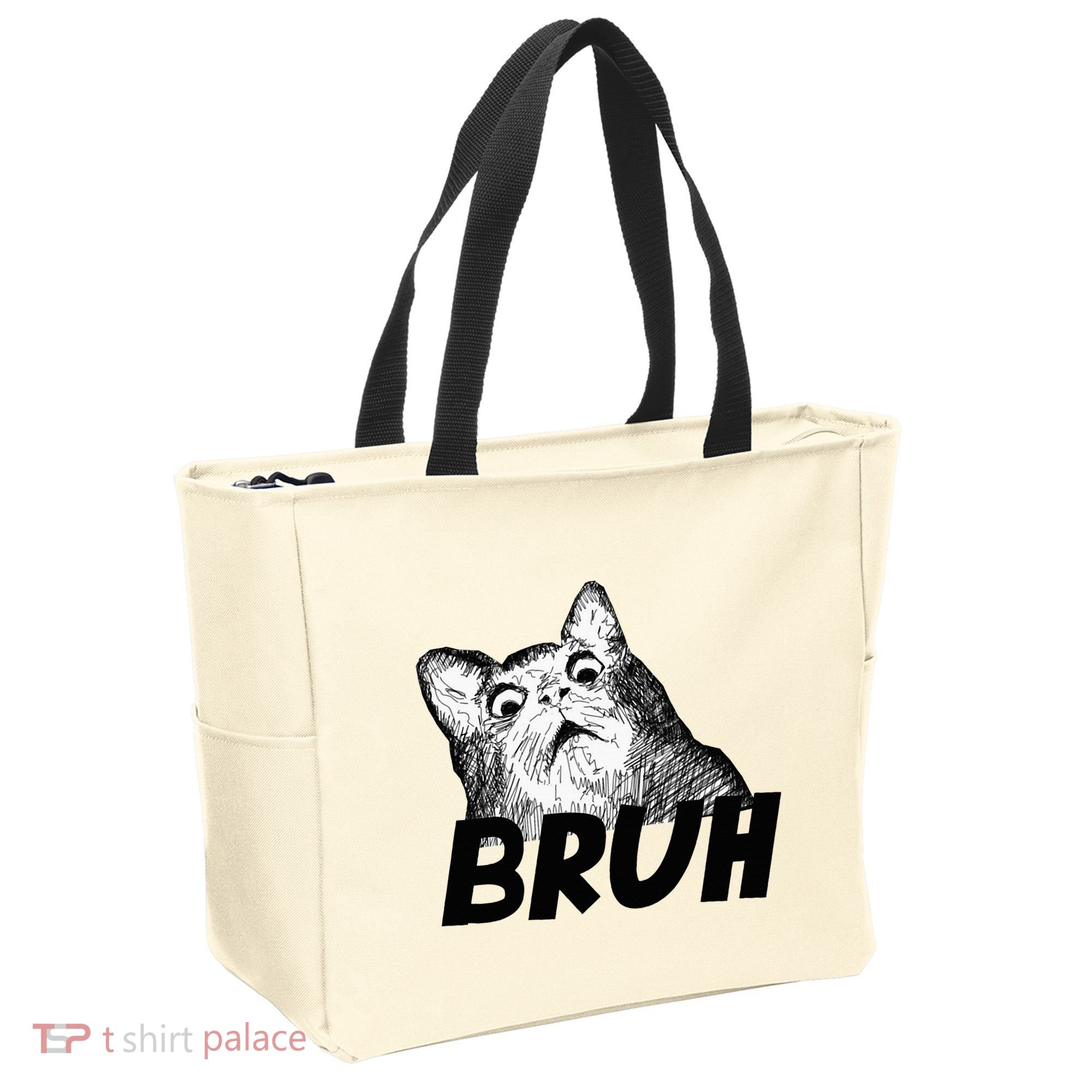 Bruh Shocked Gasp Cat Tote Bag