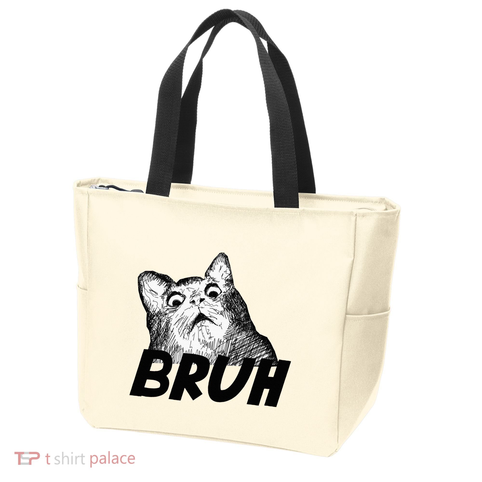Bruh Shocked Gasp Cat Tote Bag