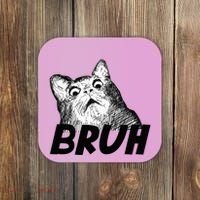 Bruh Shocked Gasp Cat Coaster thumb 0