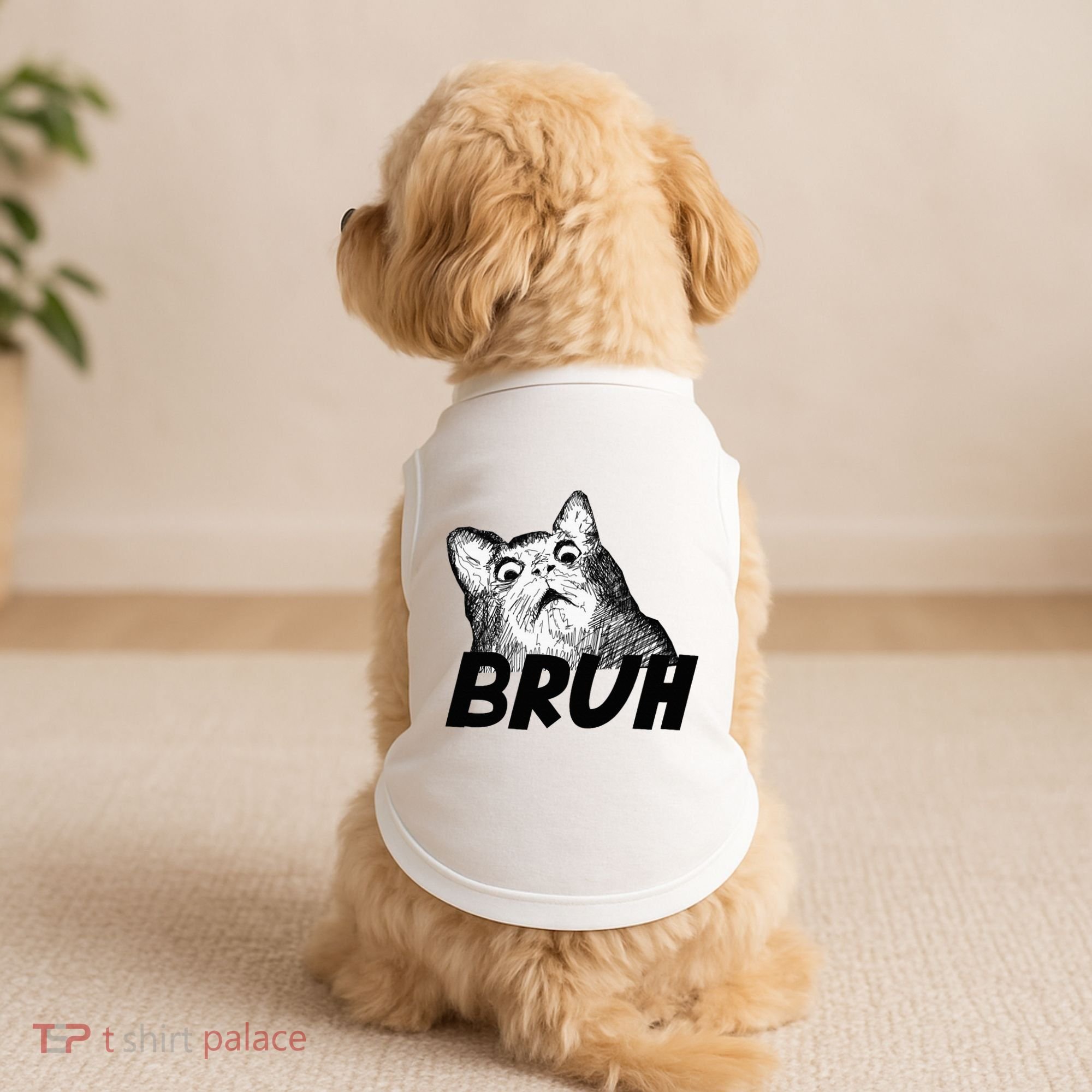 Bruh Shocked Gasp Cat Doggie Tank