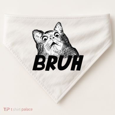 Bruh Shocked Gasp Cat USA-Made Doggie Bandana