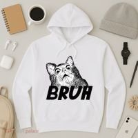 Bruh Shocked Gasp Cat Hoodie thumb 3