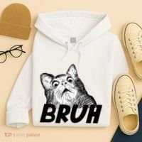 Bruh Shocked Gasp Cat Hoodie thumb 4