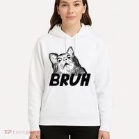Bruh Shocked Gasp Cat Hoodie thumb 5