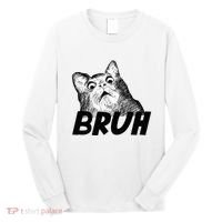 Bruh Shocked Gasp Cat Long Sleeve Shirt thumb 0