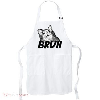 Bruh Shocked Gasp Cat Apron