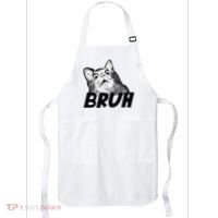 Bruh Shocked Gasp Cat Apron thumb 0