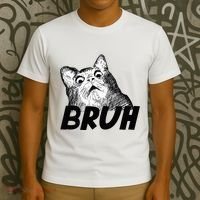 Bruh Shocked Gasp Cat T-Shirt thumb 3