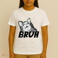 Bruh Shocked Gasp Cat T-Shirt thumb 4