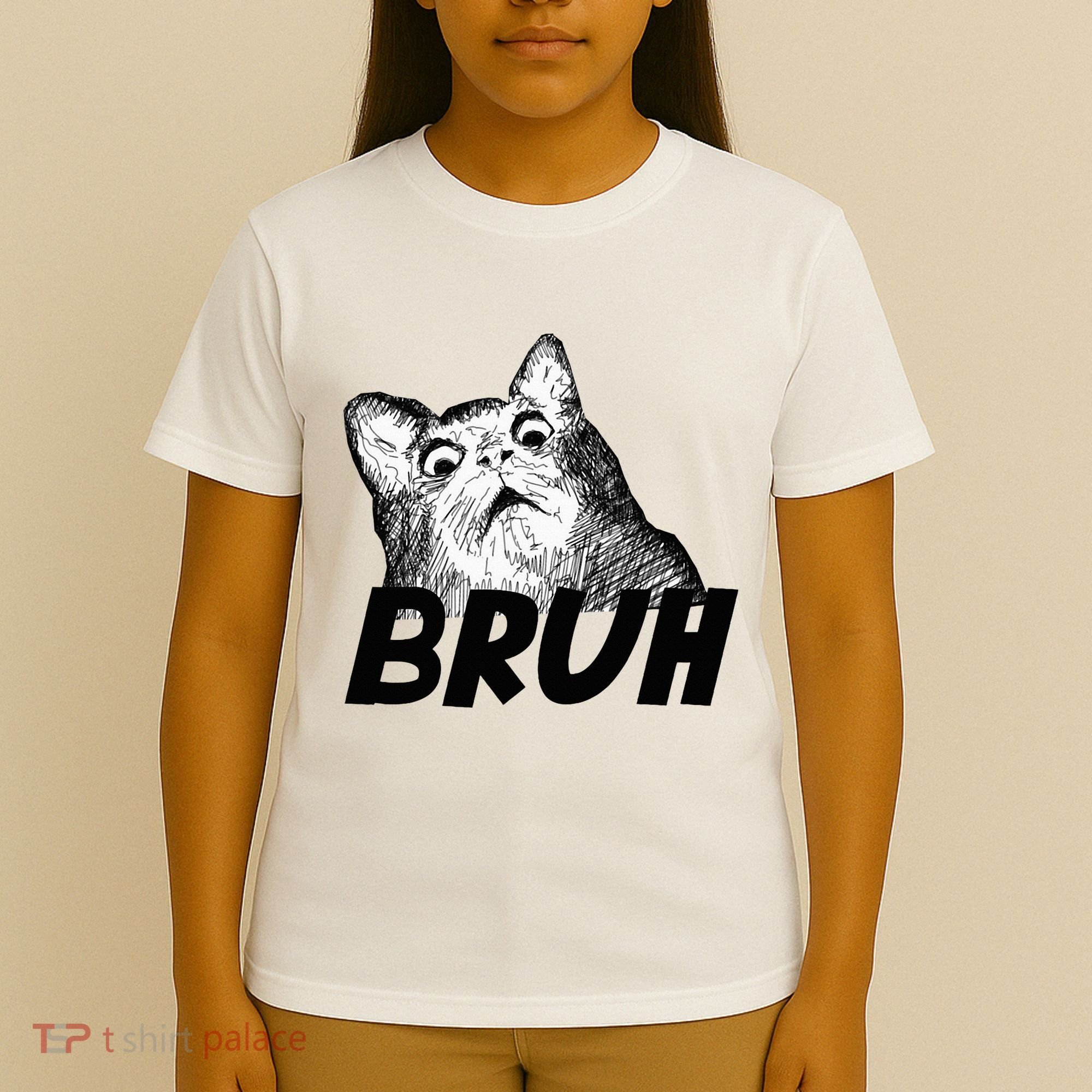 Bruh Shocked Gasp Cat T-Shirt