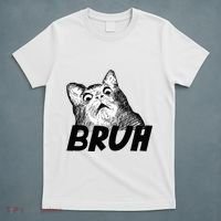 Bruh Shocked Gasp Cat T-Shirt thumb 5