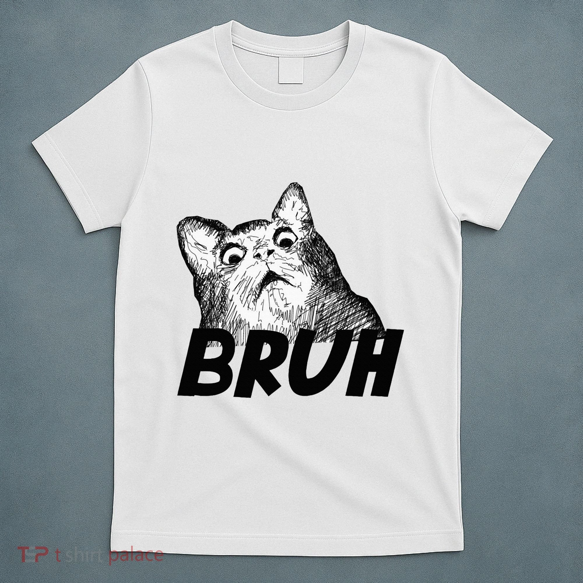 Bruh Shocked Gasp Cat T-Shirt