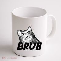Bruh Shocked Gasp Cat Coffee Mug thumb 1