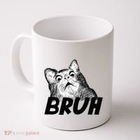 Bruh Shocked Gasp Cat Coffee Mug thumb 0
