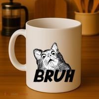 Bruh Shocked Gasp Cat Coffee Mug thumb 4