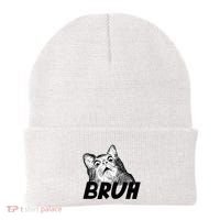 Bruh Shocked Gasp Cat Beanie thumb 0