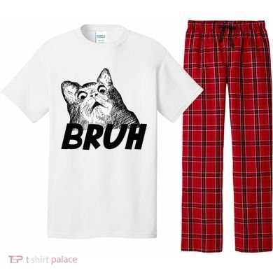 Bruh Shocked Gasp Cat Pajama Set