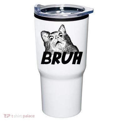 Bruh Shocked Gasp Cat Tumbler