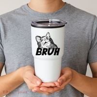 Bruh Shocked Gasp Cat Tumbler thumb 2
