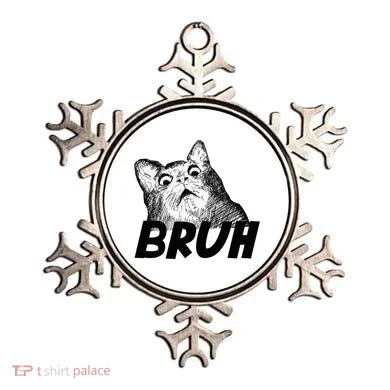Bruh Shocked Gasp Cat Ornament
