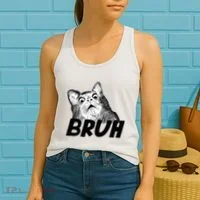 Bruh Shocked Gasp Cat Women's Tank Top thumb 2