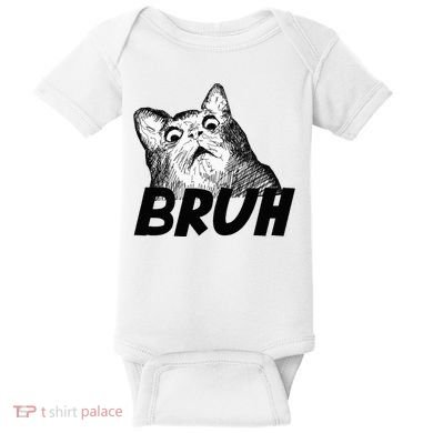 Bruh Shocked Gasp Cat Baby Bodysuit
