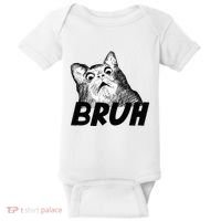 Bruh Shocked Gasp Cat Baby Bodysuit thumb 0
