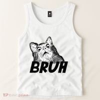 Bruh Shocked Gasp Cat Tank Top thumb 2