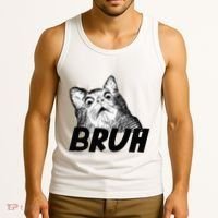 Bruh Shocked Gasp Cat Tank Top thumb 3