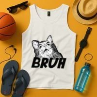Bruh Shocked Gasp Cat Tank Top thumb 4