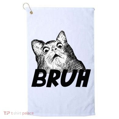 Bruh Shocked Gasp Cat Golf Towel