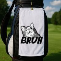 Bruh Shocked Gasp Cat Golf Towel thumb 2