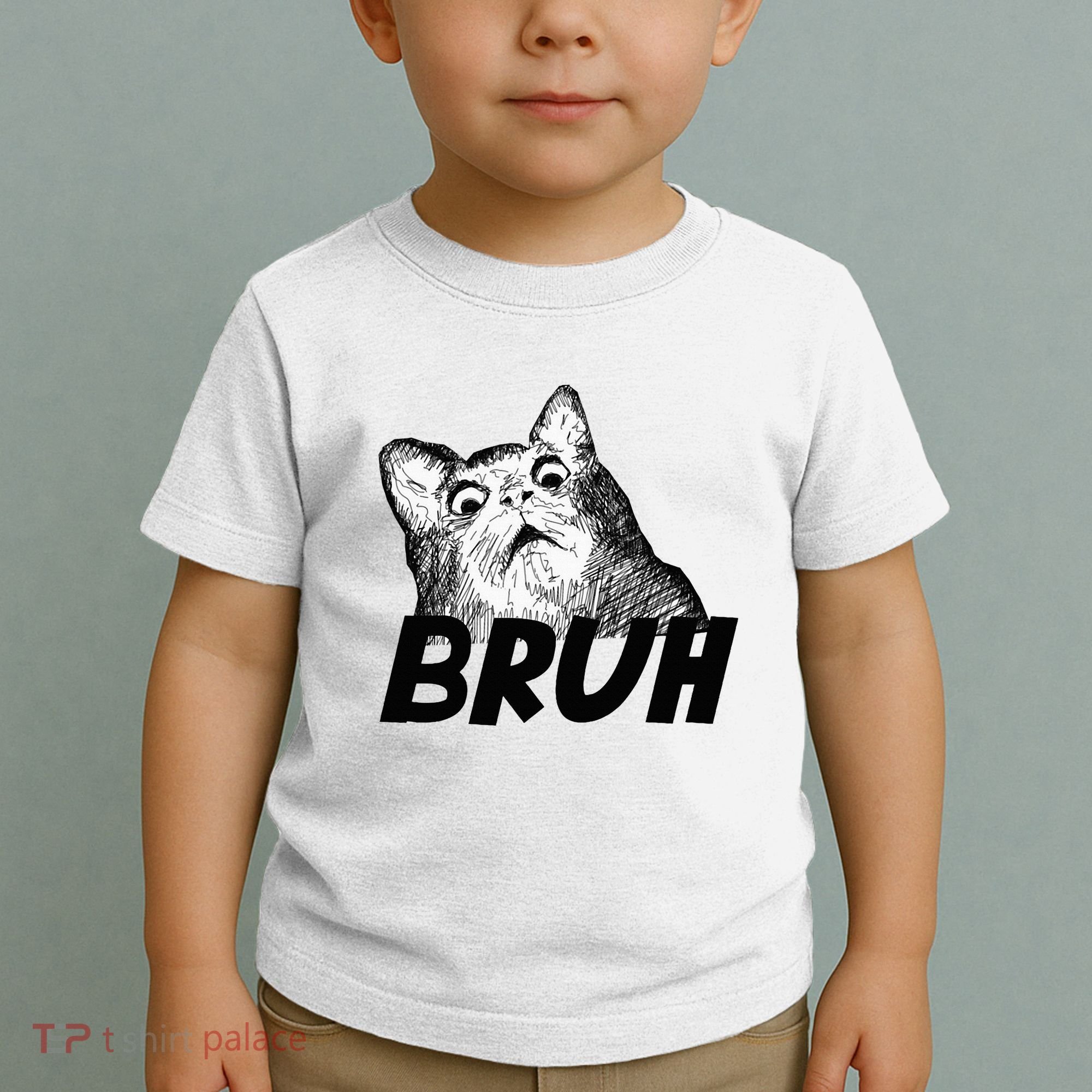 Bruh Shocked Gasp Cat Toddler T-Shirt