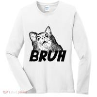 Bruh Shocked Gasp Cat Women's Long Sleeve Shirt thumb 0