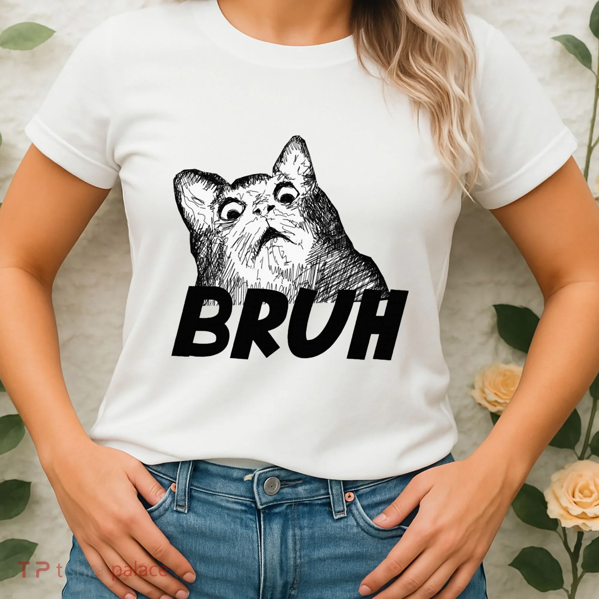 Bruh Shocked Gasp Cat Women's T-Shirt