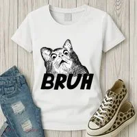 Bruh Shocked Gasp Cat Women's T-Shirt thumb 3