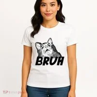 Bruh Shocked Gasp Cat Women's T-Shirt thumb 4