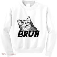 Bruh Shocked Gasp Cat Kids Sweatshirt thumb 0