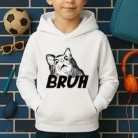 Bruh Shocked Gasp Cat Kids Hoodie thumb 2
